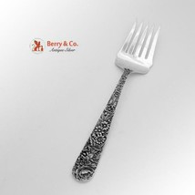 Repousse Cold Meat Or Salad Serving Fork Sterling Silver S Kirk Son - $231.69