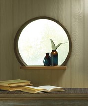 Round Wooden Mirror With Shelf - $65.00