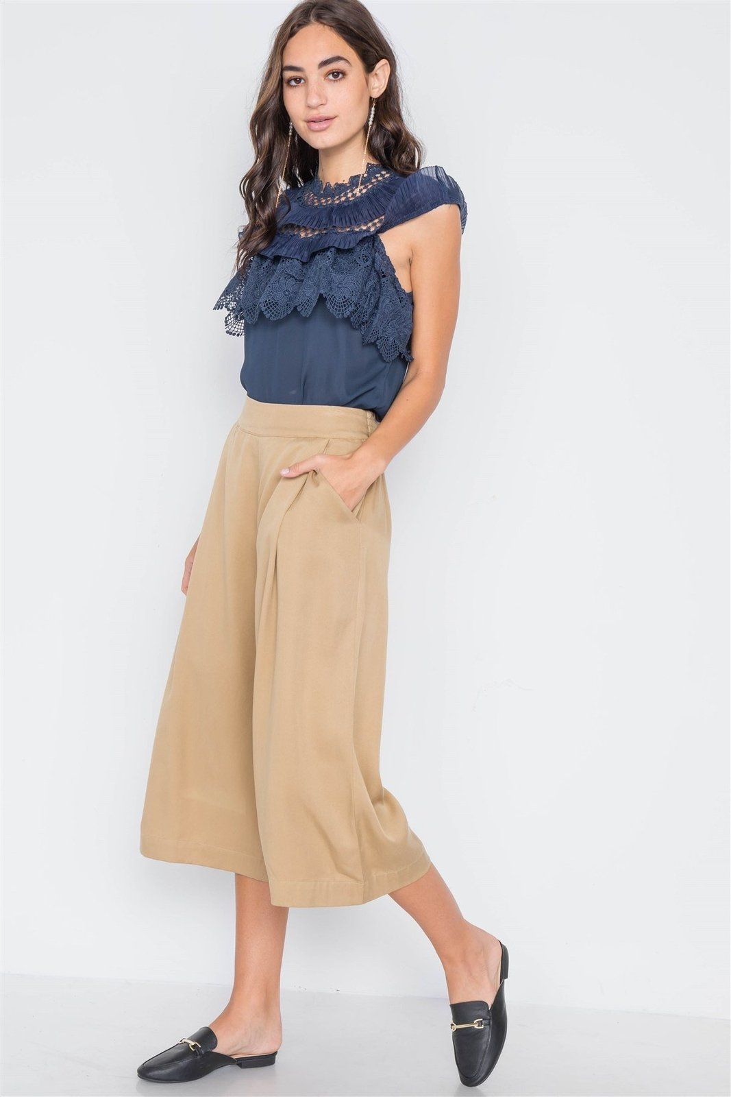 high waist straight leg khaki pants