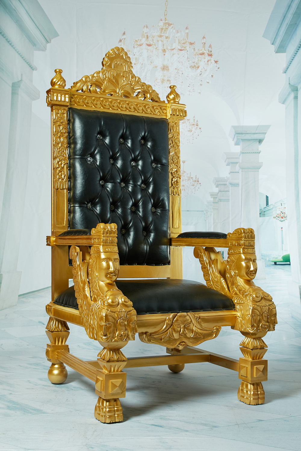 Winged Angel Square Back Throne Chair, King/Queen Wedding Throne Chair ...