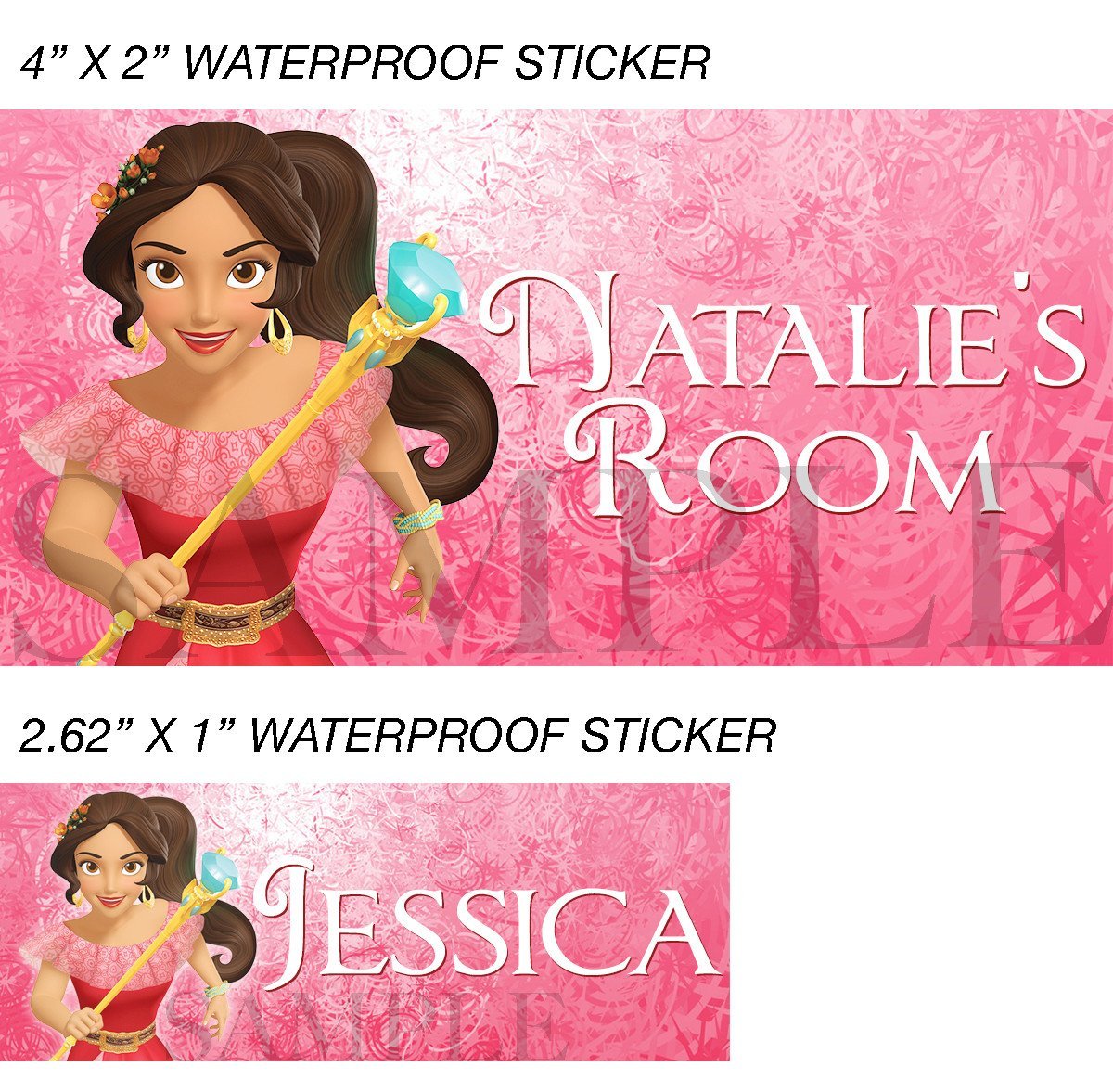 Princess Elena Stickers, Personalized Elena of Avalor Labels, Waterproof for Bac