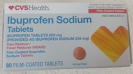 CVS Health Ibuprofen Tablets 200 mg 80 Tilm-Coated Tablets Xp 1/19 Lot of 2 - $7.87
