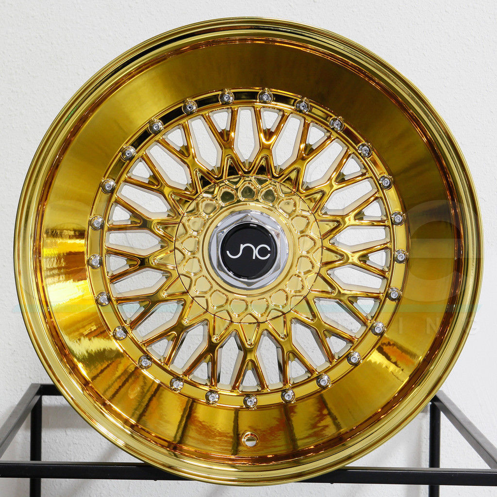 One 15x8 JNC 004S JNC004S 4x100/4x114.3 20 Platinum Gold Wheel Rims ...