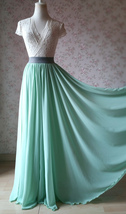 High Waist Chiffon Maxi Skirt Gray Plus Size Bridesmaid Chiffon Skirt Wedding image 10
