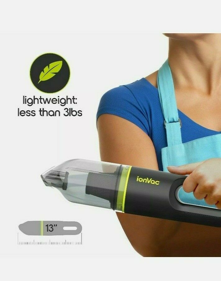 NEW! ionVac 7441 Handheld Cordless Vacuum Cleaner By Tzumi Powerful