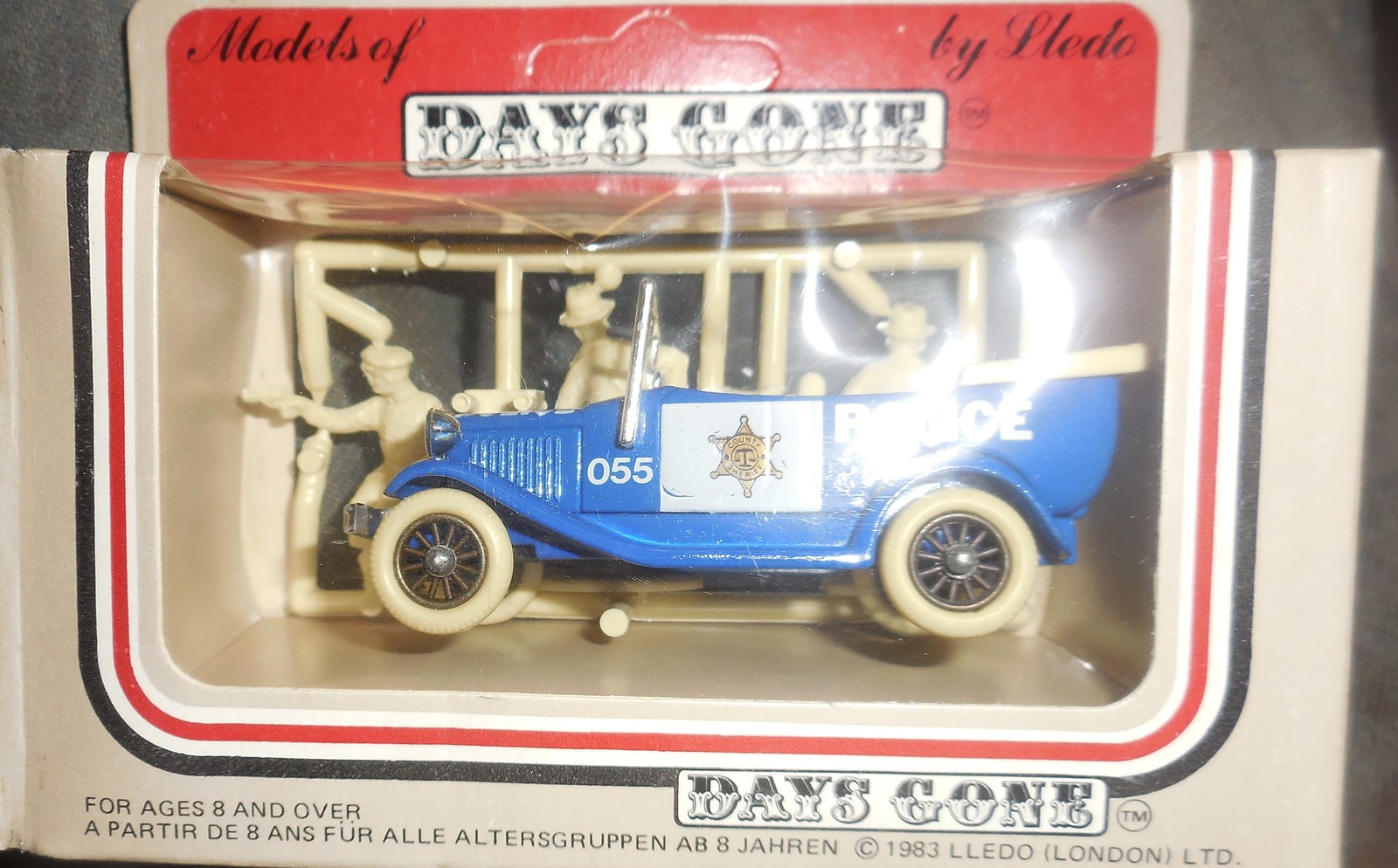 1984 LLedo Days Gone Police Car w/3 Figures Mint In Sealed Box