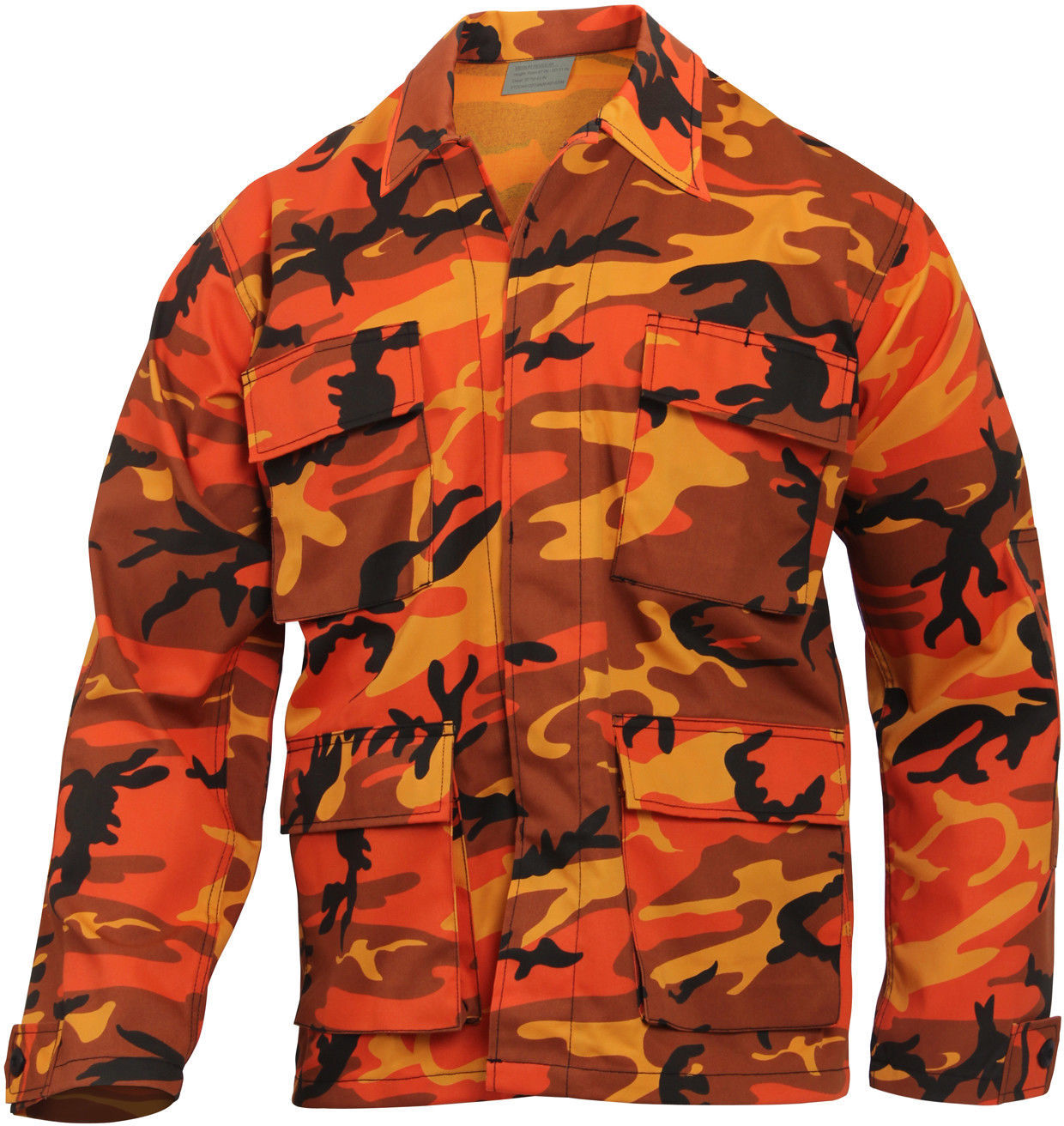 Orange Camo Shirt
 Mens Orange Camouflage Military BDU Shirt Tactical Uniform Army Coat