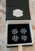 Magnetic Horse Show Number Pins Polka Dotty Black with white dots Set of 4 NEW image 3
