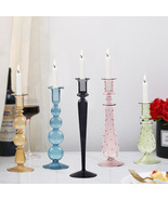Glass Crystal Candle Holder Nordic Home Decor Candle Stand Birthday Gift... - $22.00