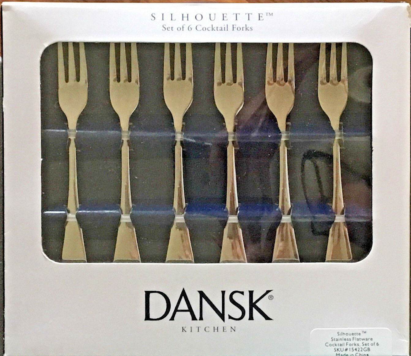 Dansk SILHOUETTE Cocktail Forks 18/10 Stainless NEW in Box - $16.50