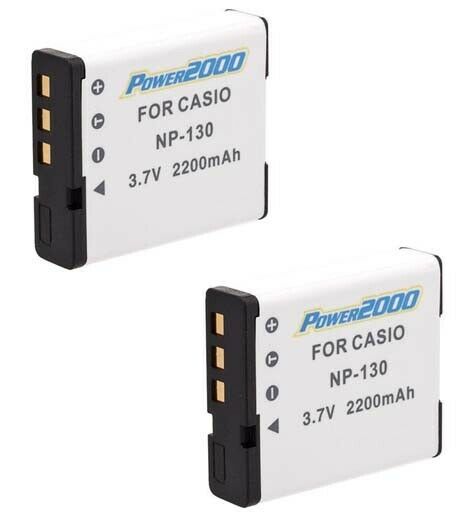 2X NP-130, NP-130A, Battery for Casio EX-FC300, EX-FC400, EX-FC300S, EX-FC400S, - $24.29