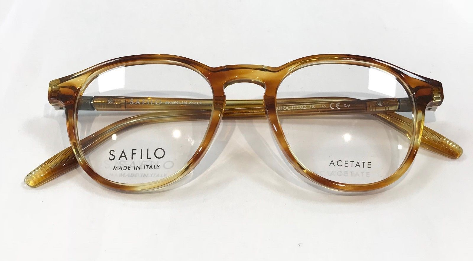 Safilo Buratto 02 PJU Eyeglasses Striped Yellow Frame 47mm Eyeglass