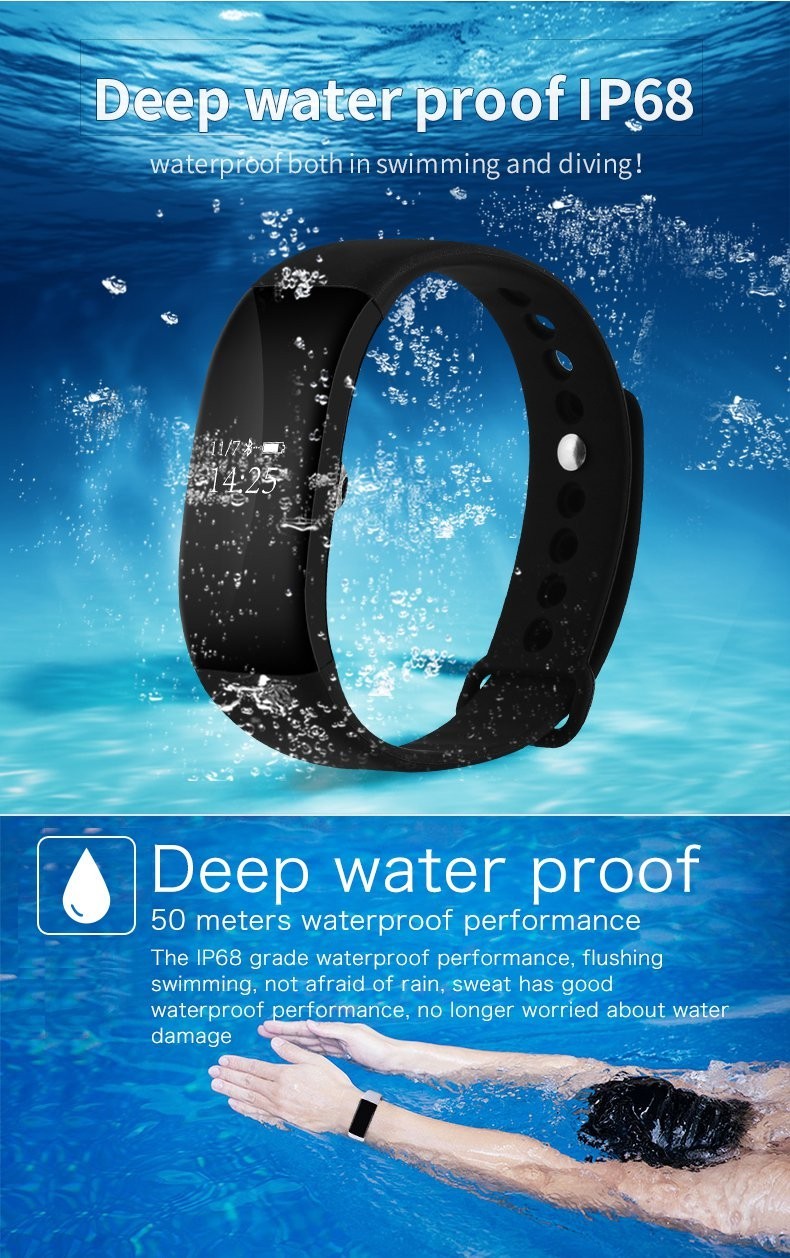 NEW! V66 BTH 4.0 IP68 (50M) swimming Smart Bracelet Heart Rate Monitor Pedometer