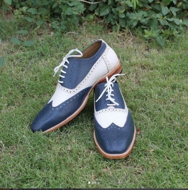 two tone wingtip shoes mens