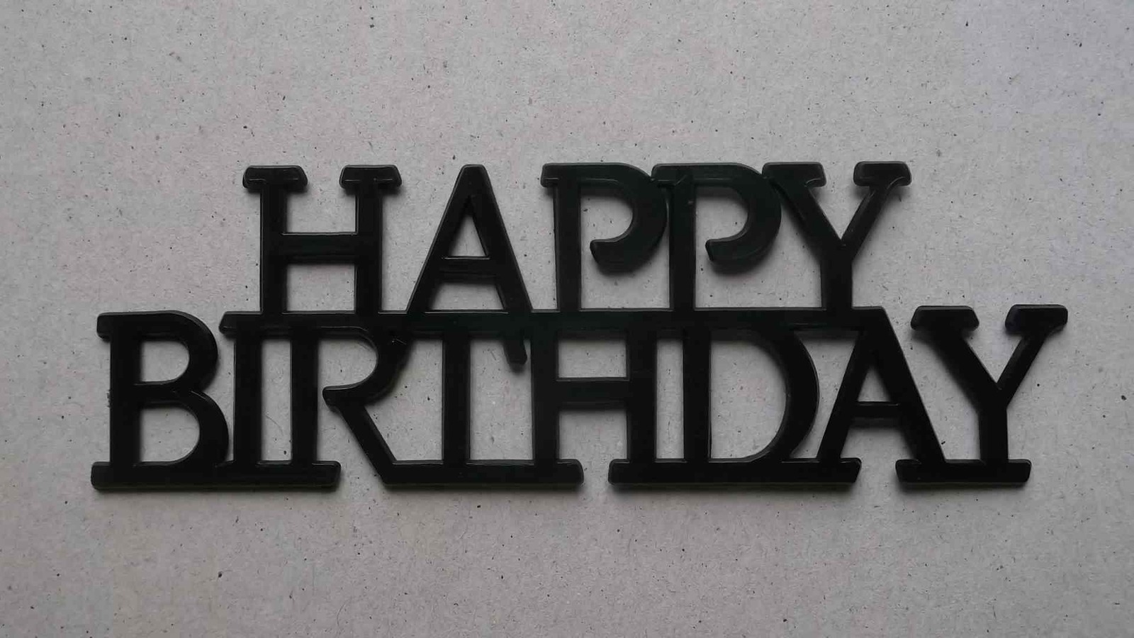 12 - New Multi-use Black Happy Birthday Plastic Cake Icing Toppers  - $6.00