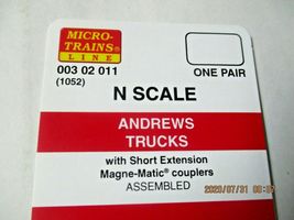 Micro-Trains Stock # 00302011 (1052) Andrew Trucks Short Extension N-Scale image 3