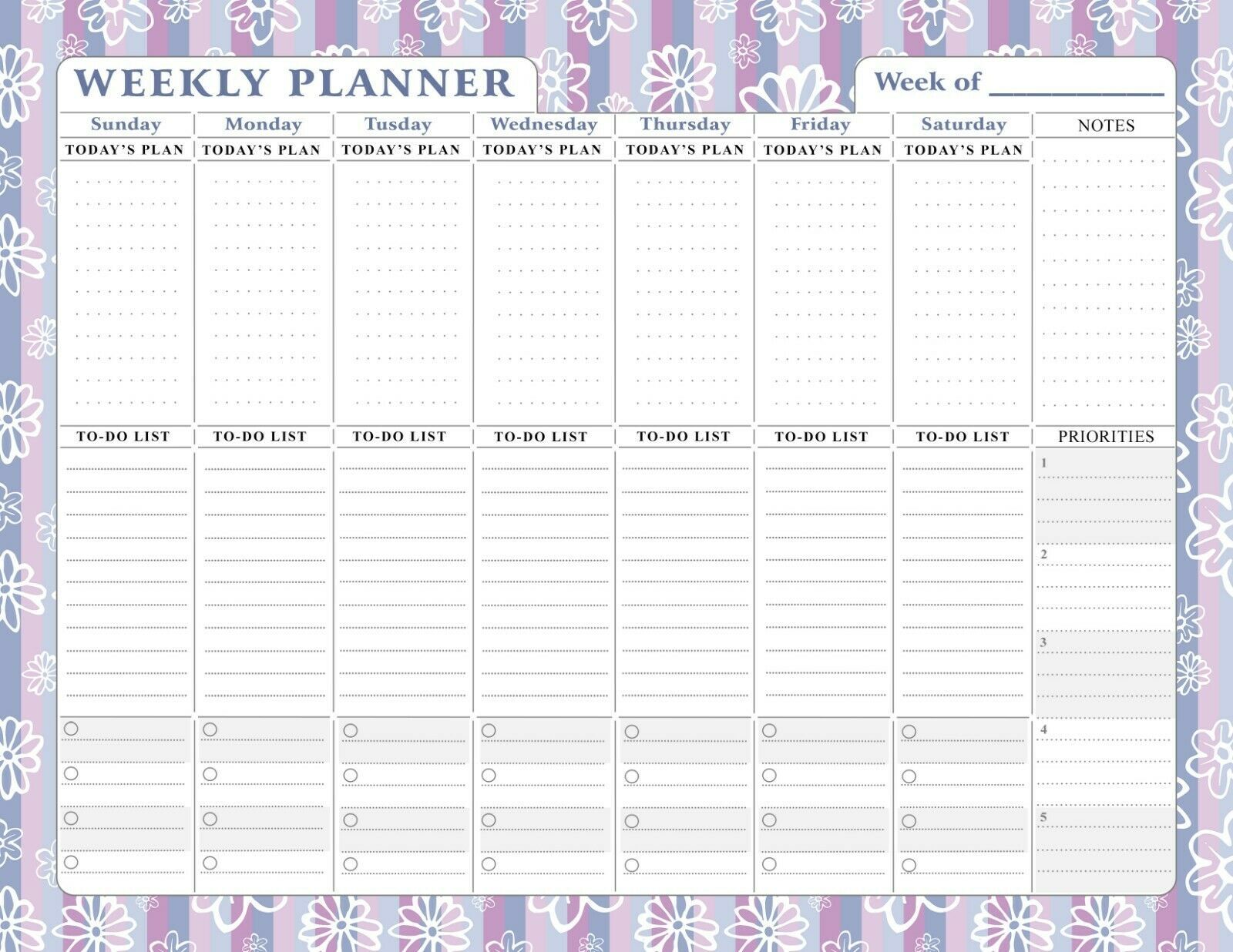 Magnetic Weekly Calendar - 52 Undated Sheets - Notepad Desk Pad - (Edition #007)