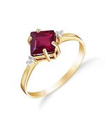 Galaxy Gold GG 1.77 Carat 14k Solid Gold Petite Ring with Natural Square... - $328.67
