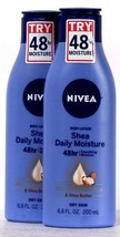 2 Bottles Nivea 6.8 Oz Shea Butter Daily Moisture Dry Skin Body Lotion