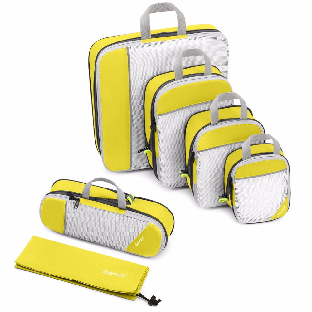 Gonex Travel Storage Bag 19inch Suitcase Luggage Organizer Set Hanging - Yellow