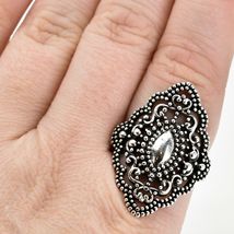 Bohemian Ornate Vintage Inspired Silver Tone Fashion Jewelry Statement Ring image 6