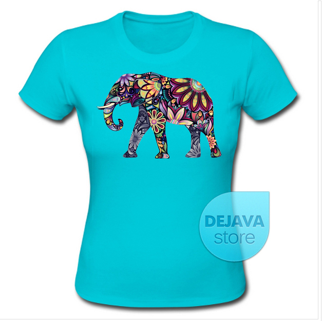 Floral Elephant T-Shirt Women 100% Cotton Gildan Quality T Shirt - T ...