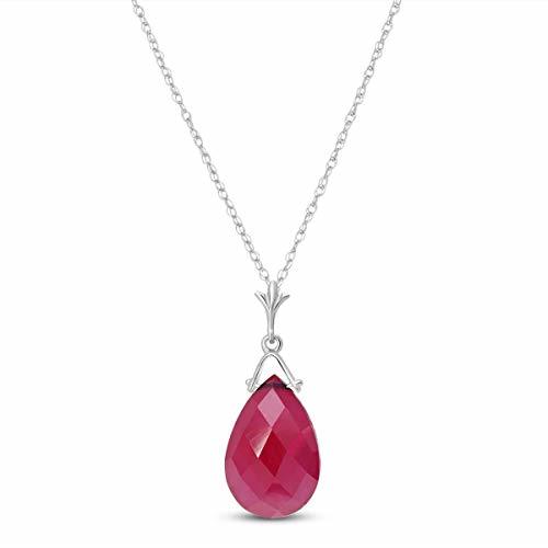 Galaxy Gold GG 14k 22 Solid Gold Necklace Flat Pear Briolette Ruby