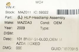 04-08 Mazda 3 Sedan Halogen Headlight Head Light Lamp Driver Left LH **NOS** image 11
