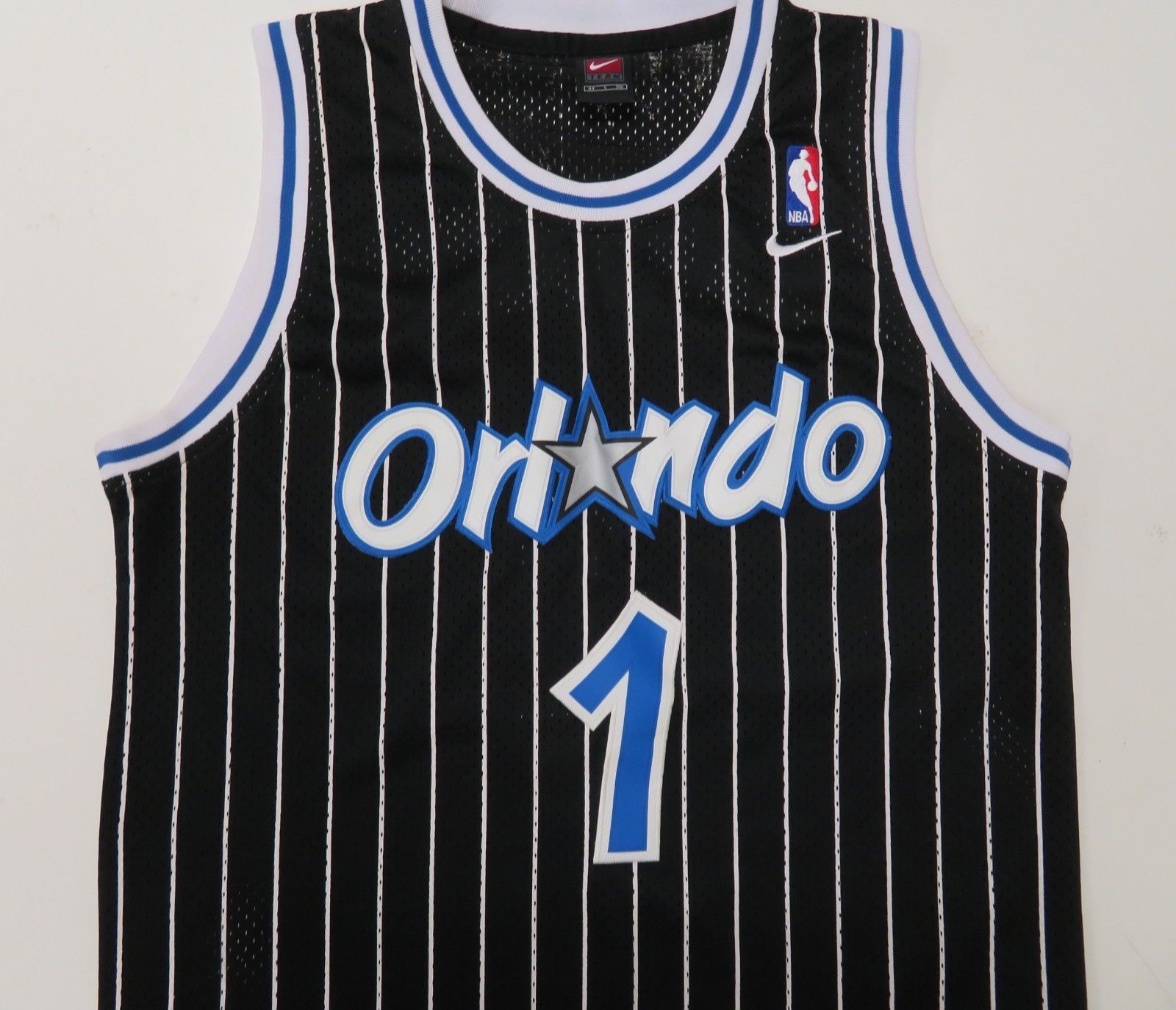 Orlando Magic #1 Penny Hardaway 90's Retro Black Pin Strip Nba Jersey 