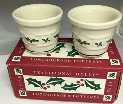 Longaberger Traditional Holly Votives - Set of 2 - NEW IN BOX - Made in USA - $19.55