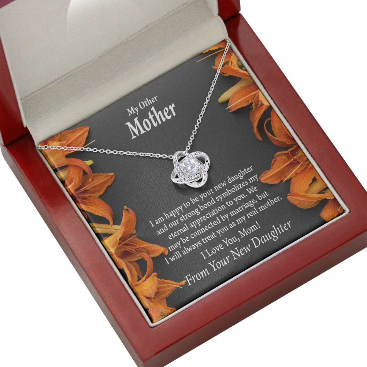 Mother-in-law Real Mother Double Heart Necklace Message Card