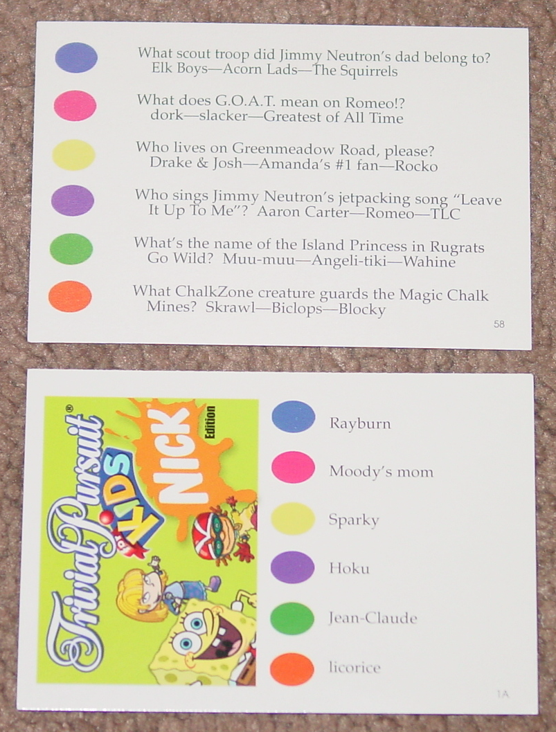 Details about   Trivial Pursuit for Kids Nick Edition SPARE REPLACEMENT PARTS PIECES ONLY 