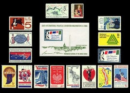 1966 Year Set of 16 Commemorative Stamps & S/S Mint NH - Stuart Katz - $6.50