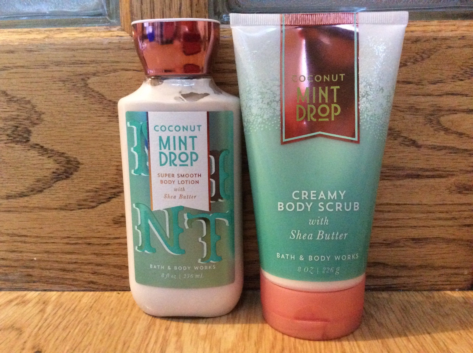 Set of 2 Bath & Body Works Coconut and Mint Drop Creamy Scrub 8 oz