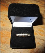 Vintage Faux Diamond Wedding Band Size 11.5 Fend them off ring Fake I&#39;m ... - $8.99