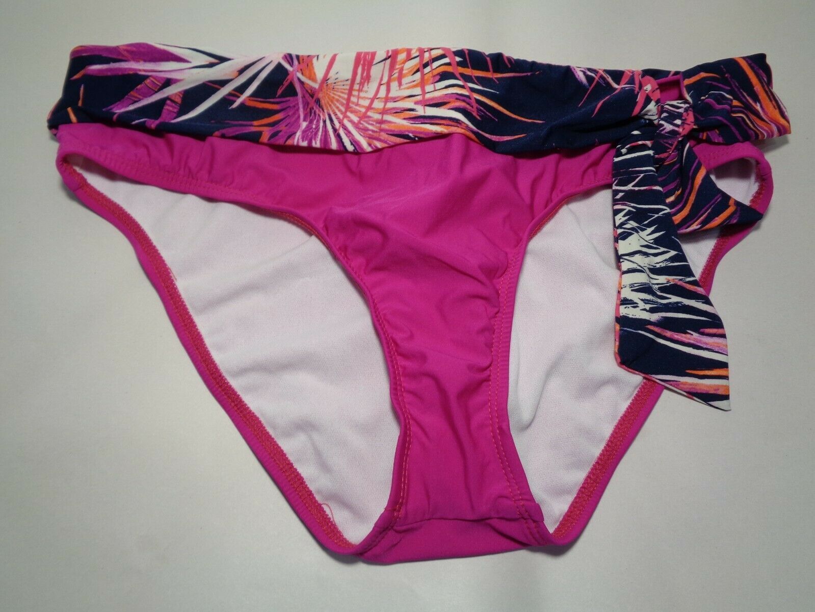 Alex Marie Size 16 SIDE TIE PANT Fuchsia Tropical Palms New Bikini Bottom