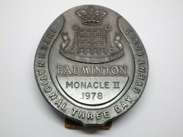 Vintage 1978 Monacle II Badminton Badge Medal Award International Metal image 1