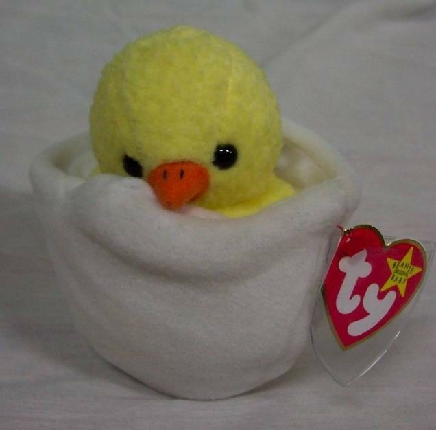 TY Beanie Baby EGGBERT CHICK IN AN EGG 4" Plush STUFFED ANIMAL Toy NEW