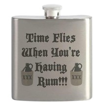 Pirate Themed Drinking Flask Time Flies When You&#39;re Having Rum Stainless... - $9.95