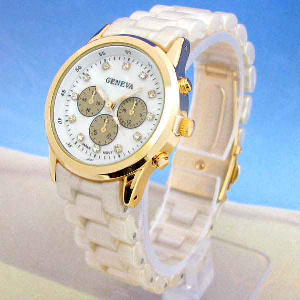 Pearl Gold Small Size Geneva Women's Bracelet Watch - $24.99