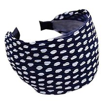 Fold Lace Headband Fashion Hairband Wide Headwrap Hair Accessories(Navy)
