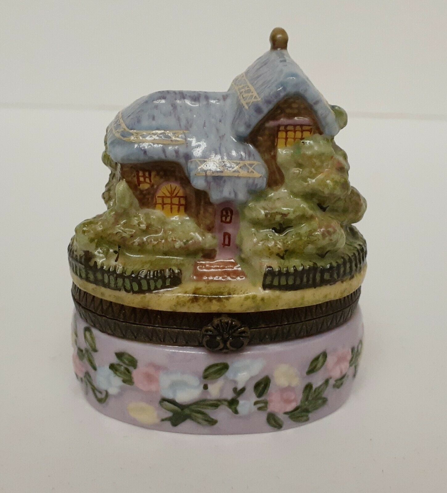 Thomas Kinkade Heather’s Hutch Porcelain Trinket Box Storage Hinged ...