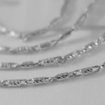 SOLID 18K WHITE GOLD FINELY WORKED TUBE CHAIN 20 INCHES, 1 MM, MADE IN ITALY image 5