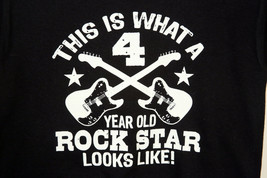 This Is What A 4 Year Old Rock Star Looks Like 2 Guitars Youth S Black T Shirt - $12.19