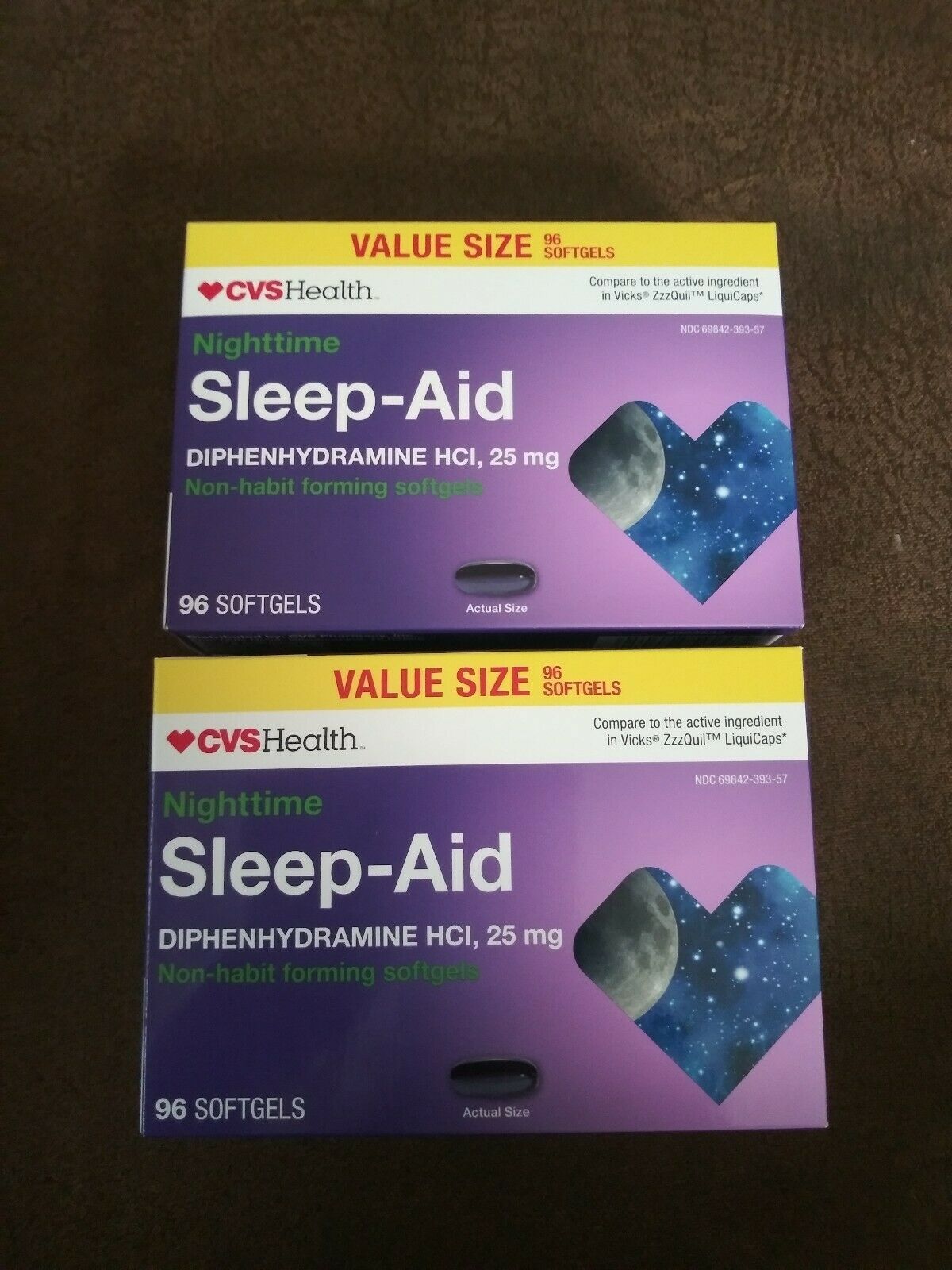 2x CVS Health Nighttime Sleep-Aid 96 Softgels Value Size ea. (192 Total ...