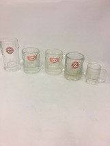 LOT 5 Vintage A W Rootbeer Clear Glass Mug Stein Old Arrow Logo Baby ASST - $82.41