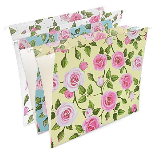YOMA Fresh Flower Print Hanging File Folders Floral File Folders 12 Per