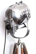 NauticalMart British Industrial Spot Light Theater Studio Floor lamp Wooden Trip image 3