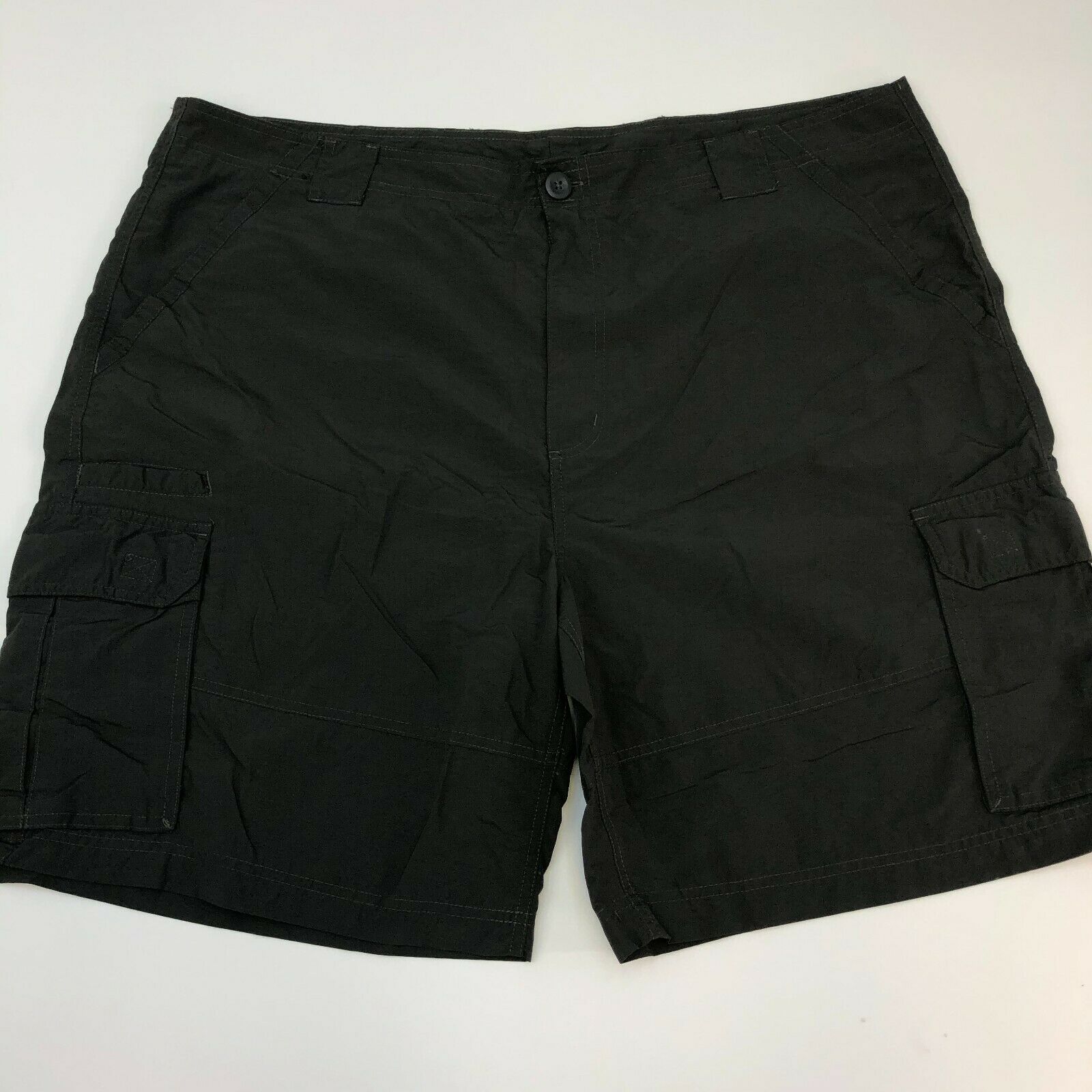 Faded Glory Cargo Shorts Mens 42 Black Nylon Casual Outdoors - Shorts