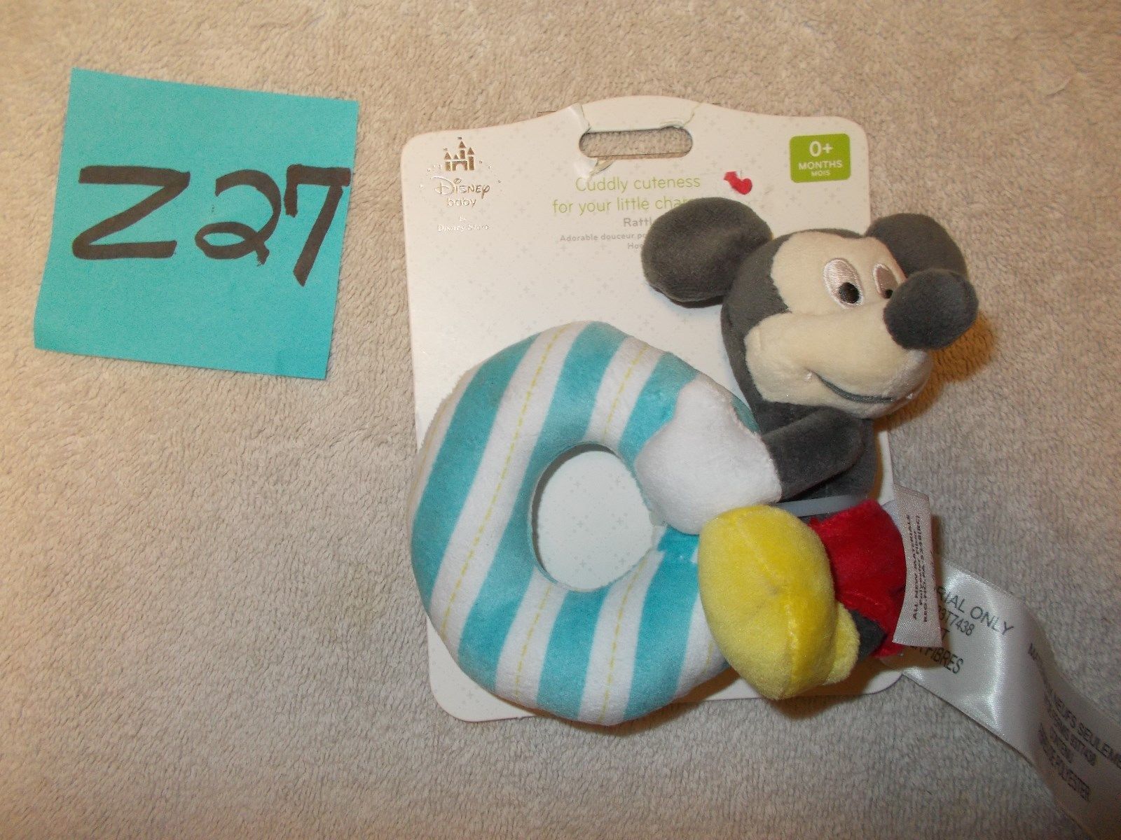 mickey mouse plush rattle